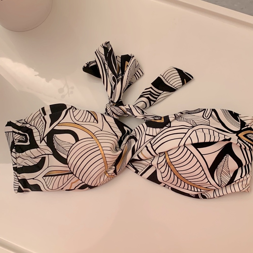 Swim Bandeau Black/White/Gold